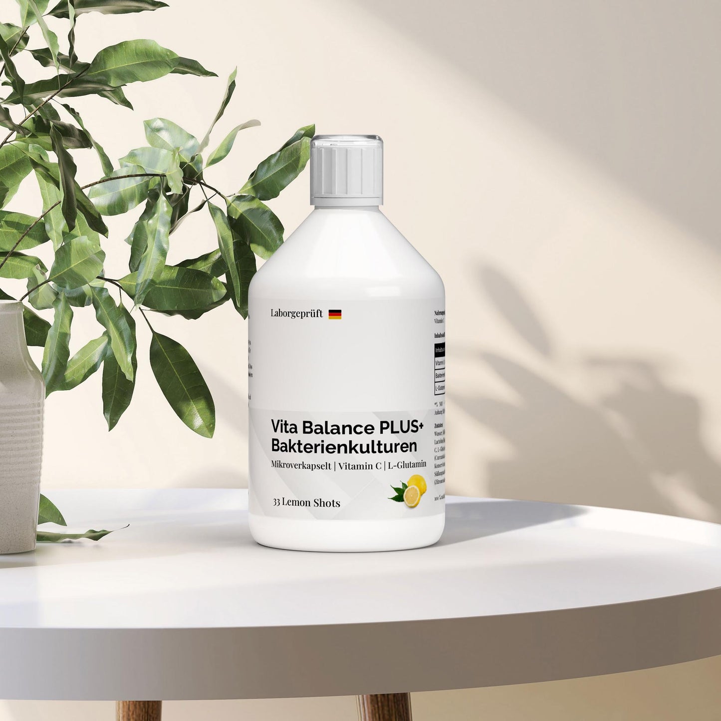 Vita Balance PLUS+ Бактериални култури - 33 веган лимонови шота - 500 мл