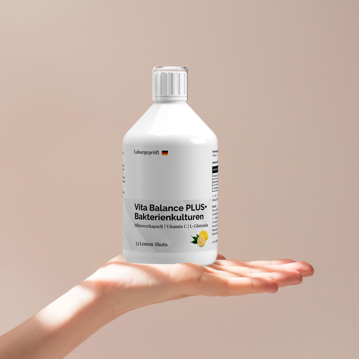 Vita Balance PLUS+  Бактериални култури - 33 веган лимонови шота - 500 мл