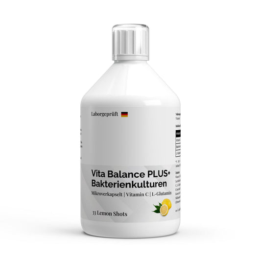 Vita Balance PLUS+ Bakterienkulturen - 33 vegane Zitronenshots - 500 ml