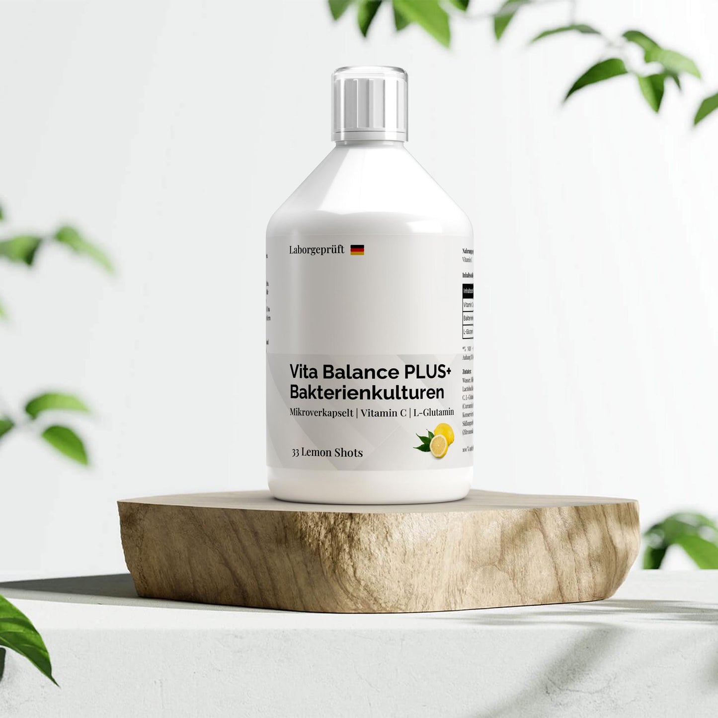 Vita Balance PLUS+  Бактериални култури - 33 веган лимонови шота - 500 мл