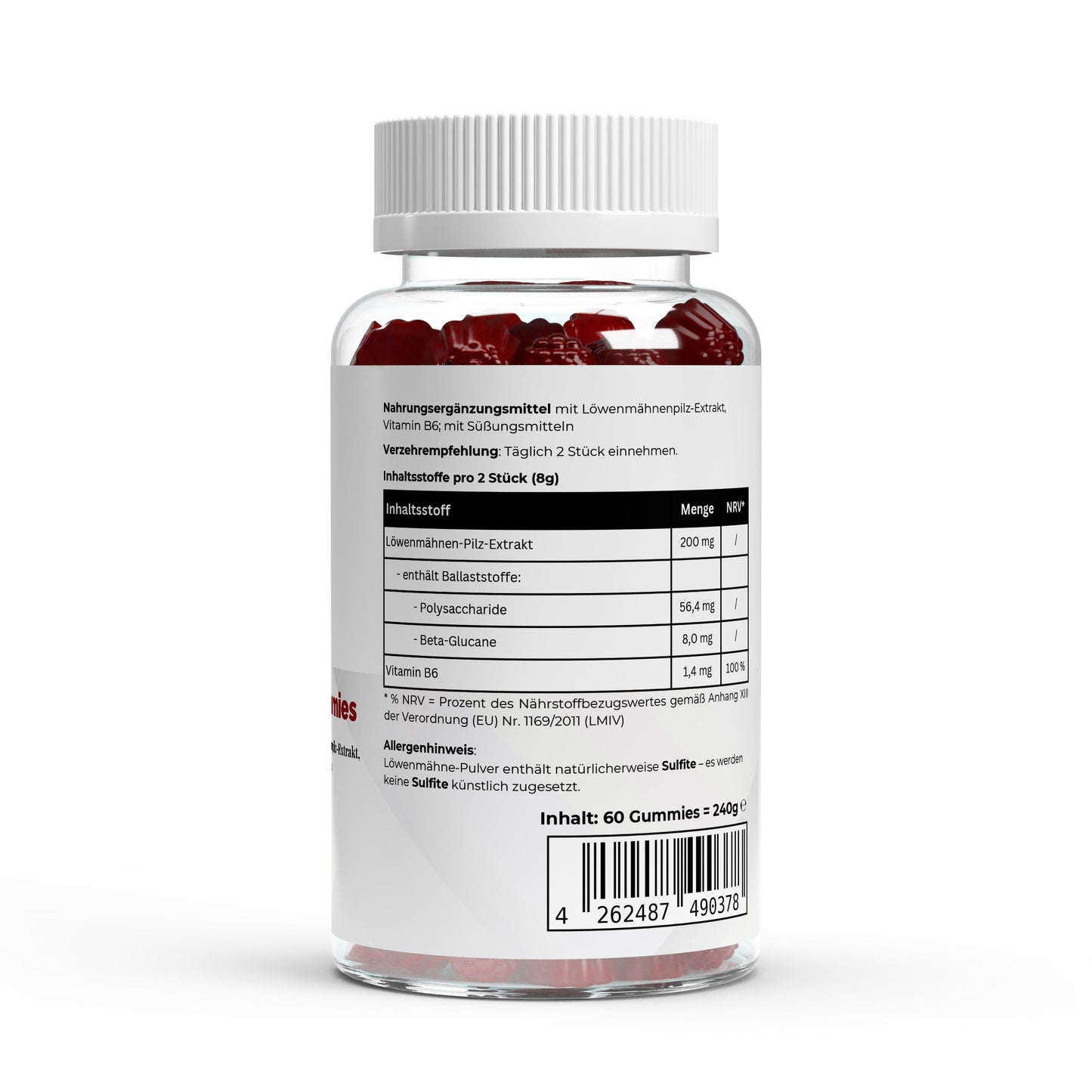 Geleebonbons "Löwenmähne" + Vitamin B6 - 60 Stk.