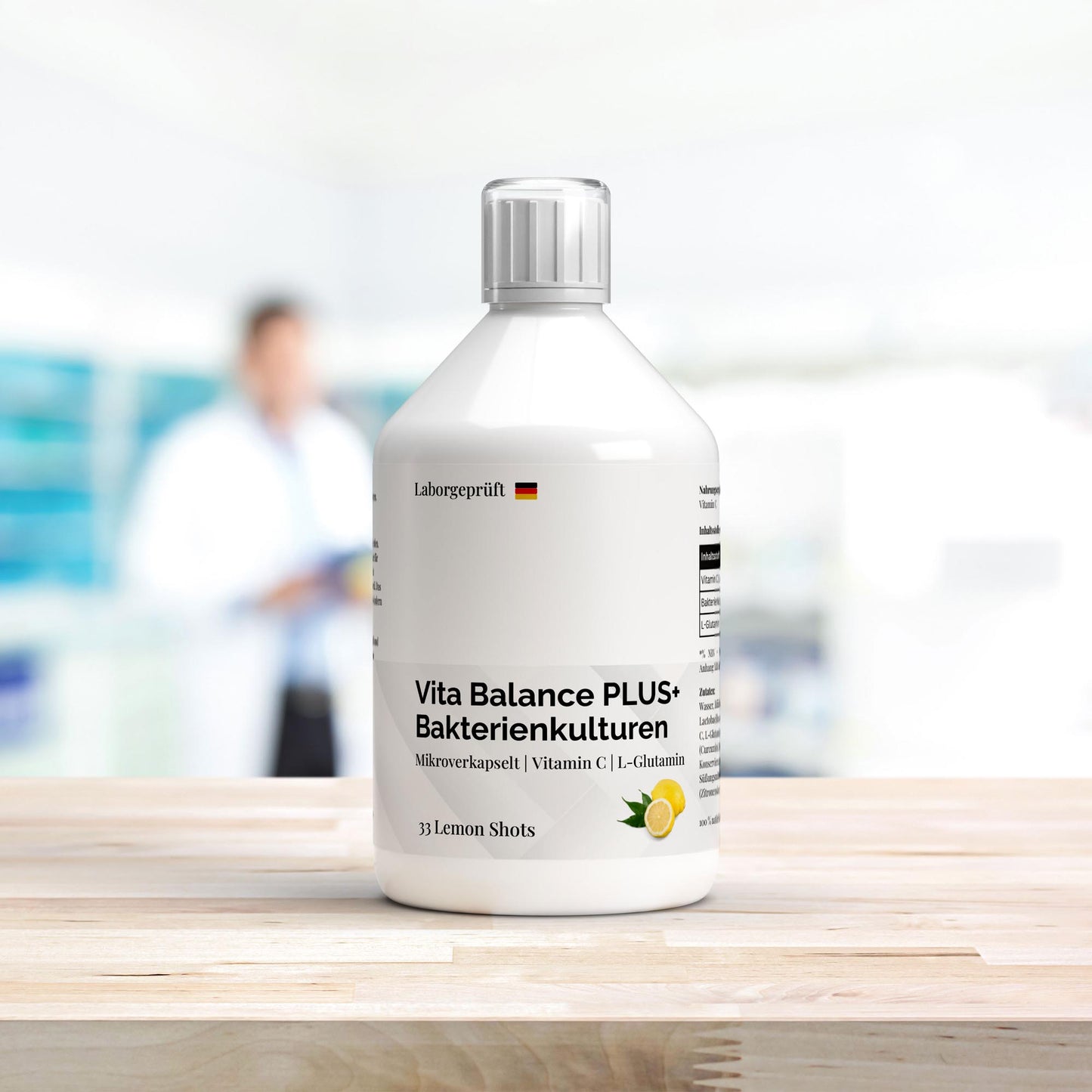 Vita Balance PLUS+  Бактериални култури - 33 веган лимонови шота - 500 мл